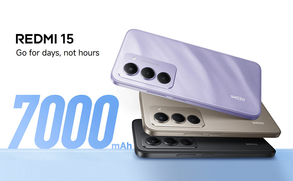 Xiaomi Redmi 15 4G – Telemóvel 8GB + 256GB com Snapdragon 685, Bateria 7000mAh e Carga Rápida de 33W