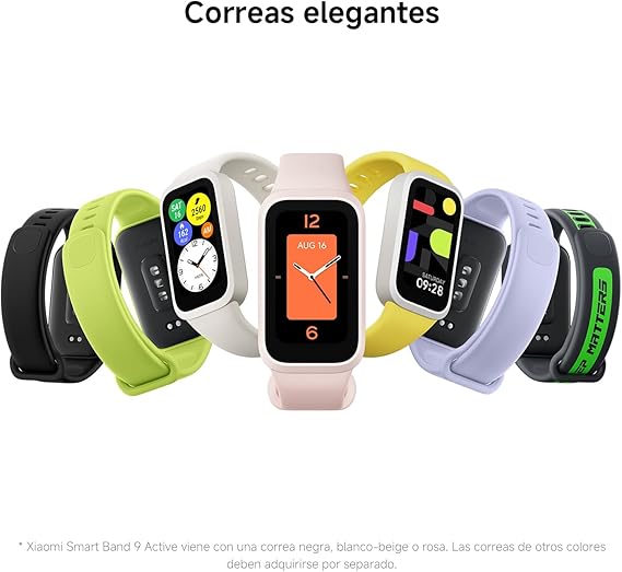 XIAOMI Smart Band 9 Active - Pulseira de atividades, relógio inteligente, bateria com duração de até 18 dias, tela TFT de 1,47" com taxa de atualização de 60 Hz, 5 ATM, aplicativo Mi Fitness, verde (versão ES)