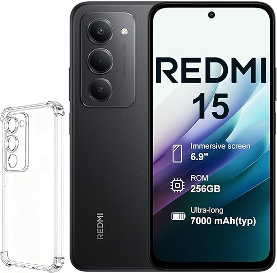 Xiaomi Redmi 15 4G – Telemóvel 8GB + 256GB com Snapdragon 685, Bateria 7000mAh e Carga Rápida de 33W